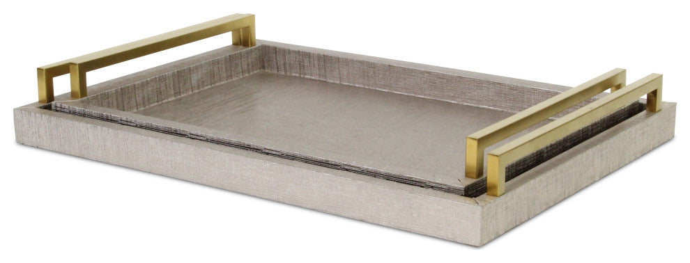 Lusan Vinyl Tray Set - Pewter Linen
