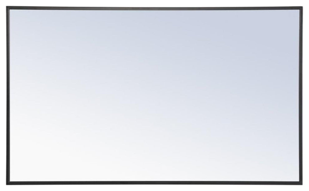 Catania 40" x 24" Rectangle Metal Frame Mirror in Black Finish