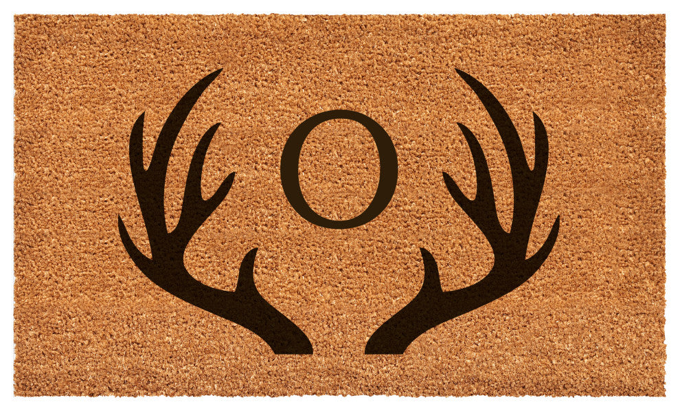 Calloway Mills Antler Monogram Doormat, 36"x72", Letter O