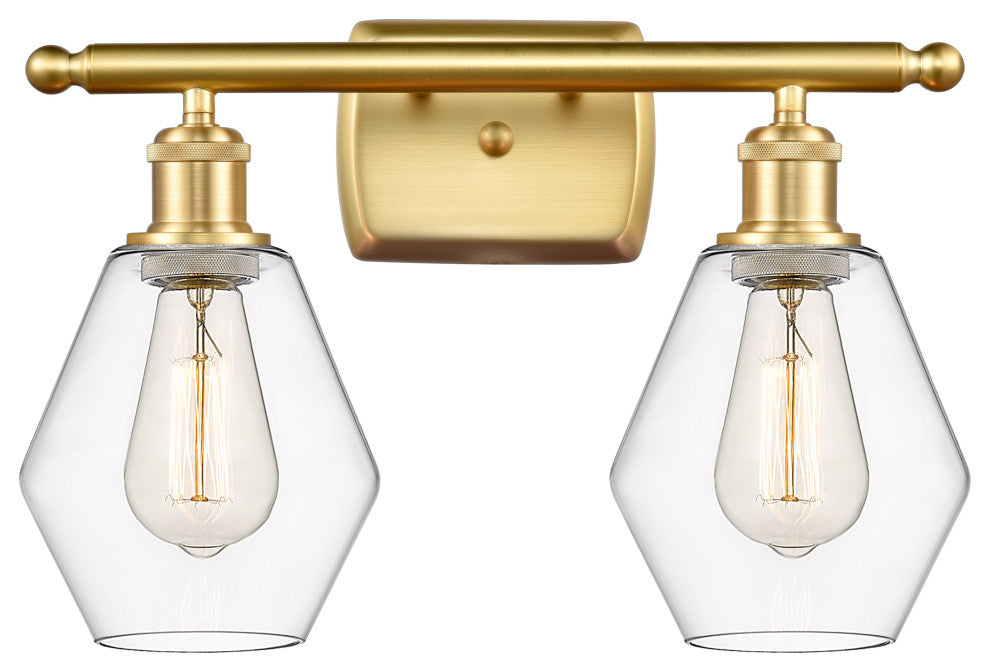 Innovations 516-2W-SG-G652-6 2-Light Bath Vanity Light, Satin Gold