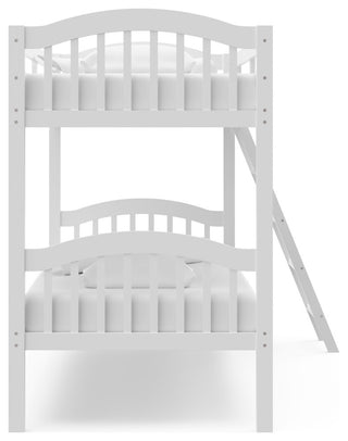 Storkcraft Long Horn Twin-Over-Twin Bunk Bed, White