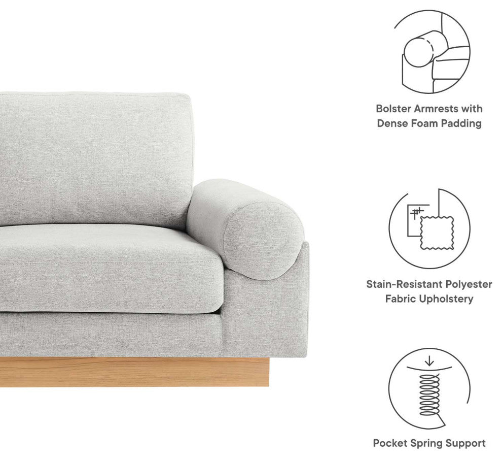 Oasis Upholstered Fabric Sofa - Light Gray
