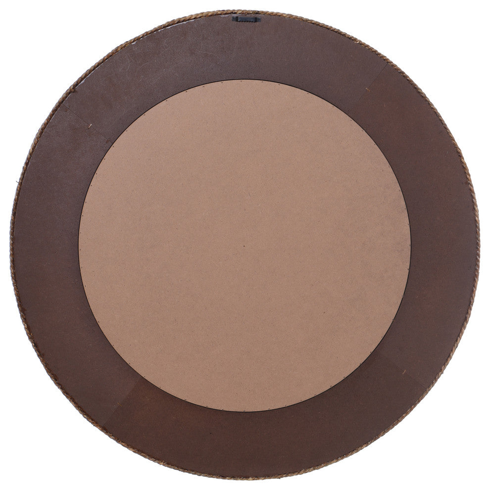 Harper Whitewashed Round Wall Mirror With Rope Detail