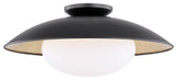 Mitzi Cadence 1-Light Large Semi Flush E26 Medium Base A19 Bulb Opal Matte, Blac