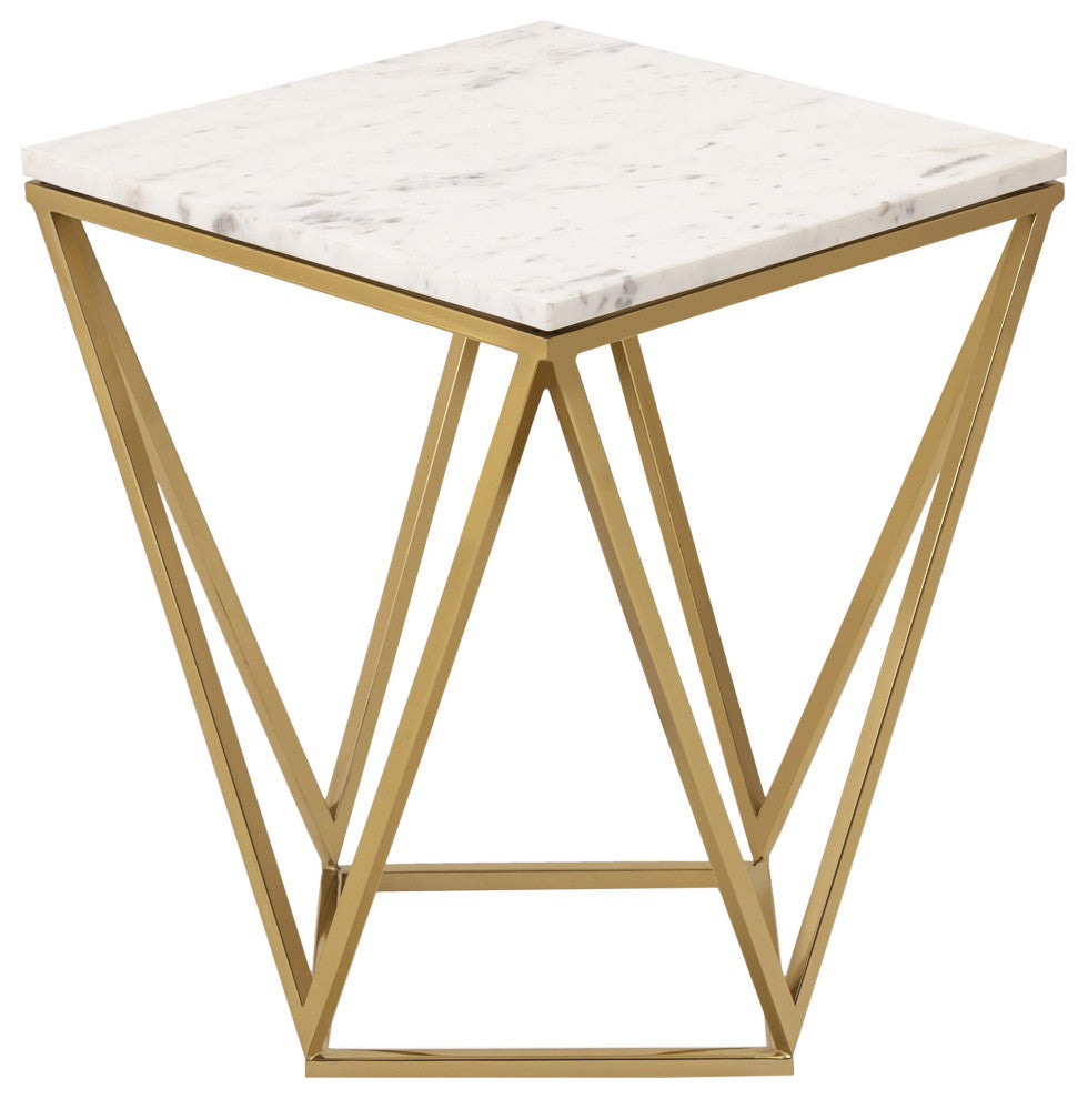 Leopold White Marble Side Table