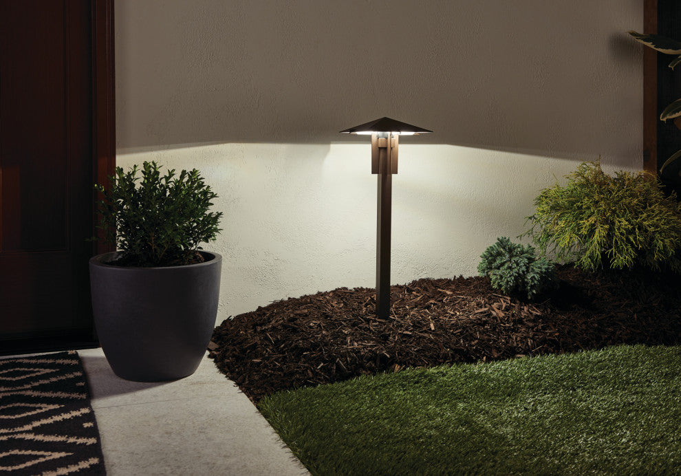 Textured Architectural Bronze 3000K LED Pyramid Path