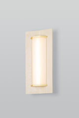 Penna 16" LED Sconce, Distressed Brass, White Washed Oak, 3500k, Dimmable