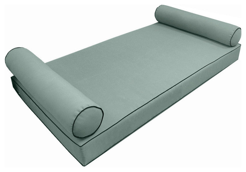 Style5 Twin Contrast Pipe Outdoor Mattress Bolster Slip Cover COMPLETE SET AD002