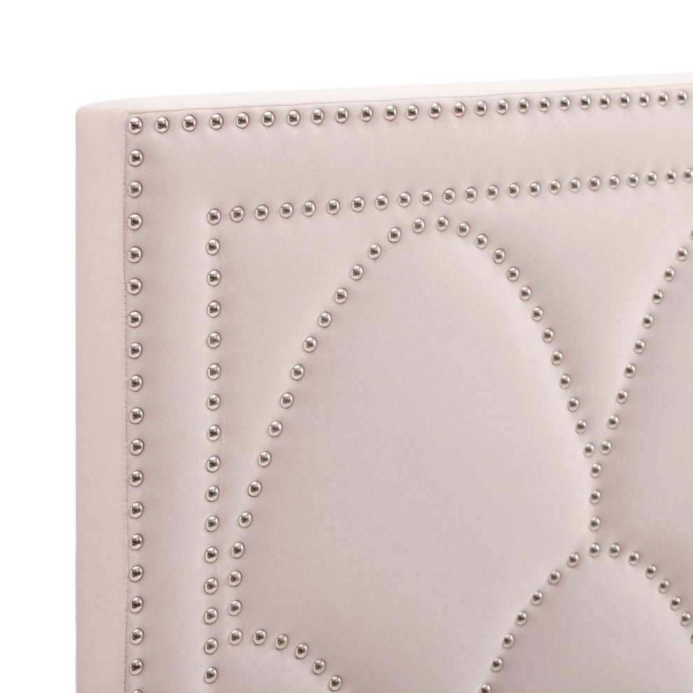 Greta Performance Velvet Twin Headboard, Pink