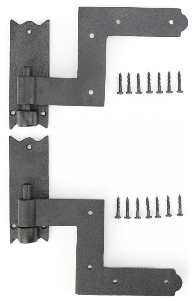 Pair Shutter Hinge Wrought Iron 6" H x 6 1/2" W Pack of 12 |