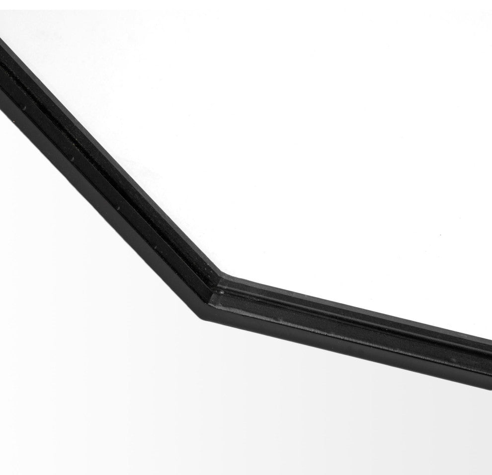 Helix Black Metal Frame Octogonal Mirror, 38" x 38"