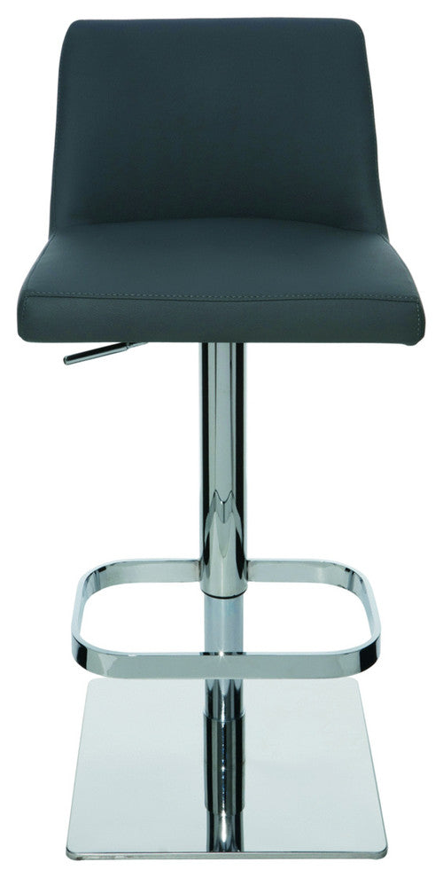Rome Naugahyde Adjustable Bar/Counter Stool, Gray