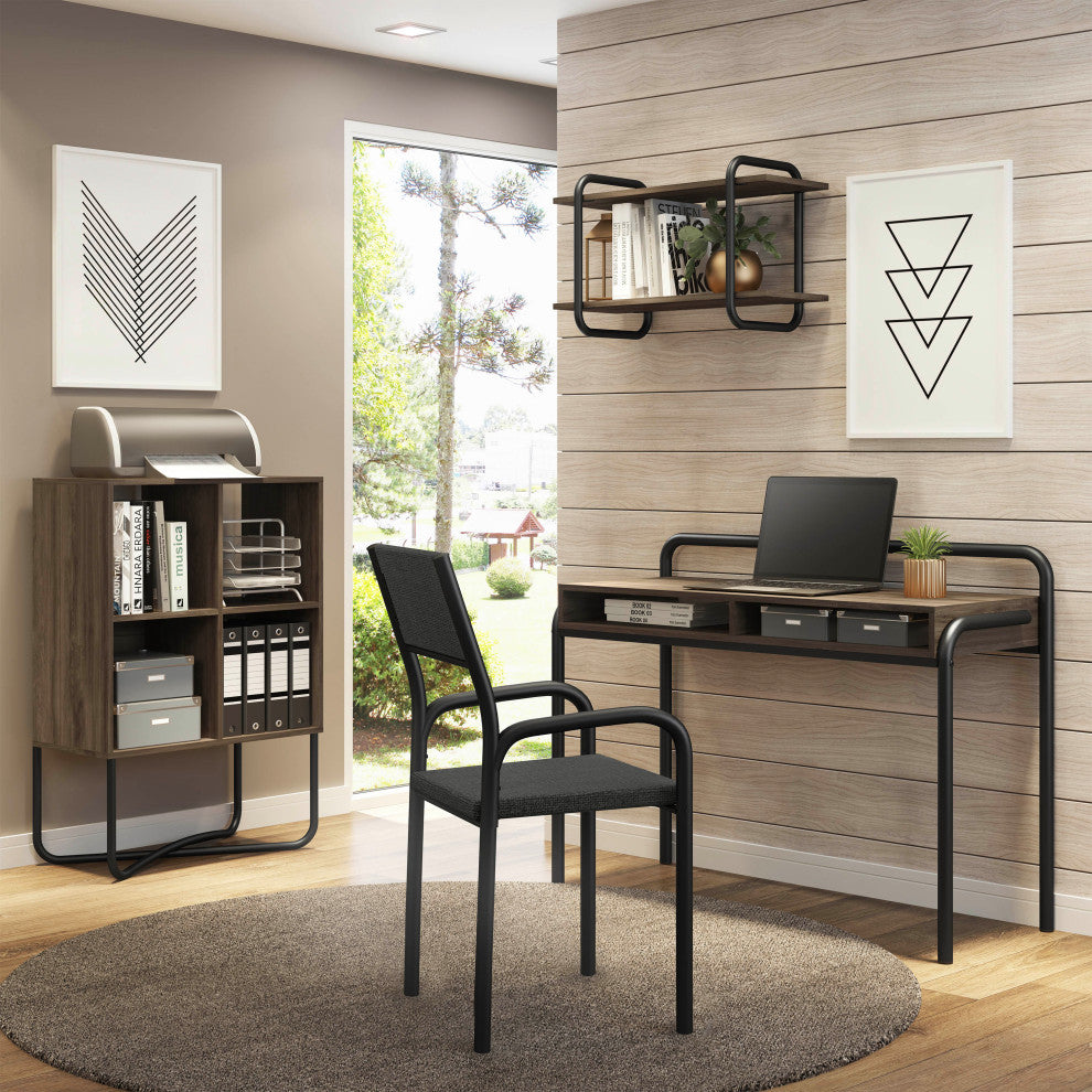 Techni Mobili Office Visiting Chair With Metal Frame, Black