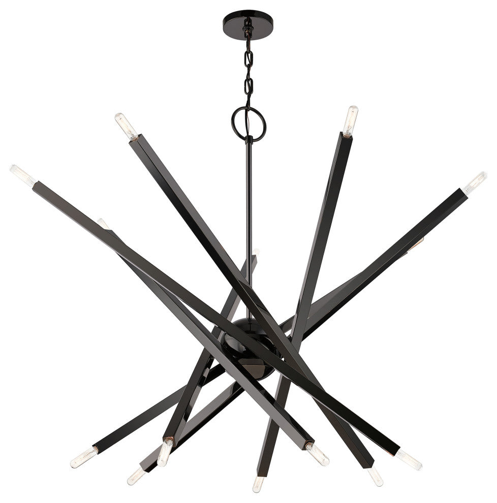 Livex Lighting Monaco 14-Light Black Chrome Extra Large Chandelier