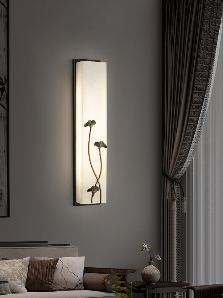 Creative Marble Wall Lamp in Chinese Style for Living Room, Bedroom, Ginkgo