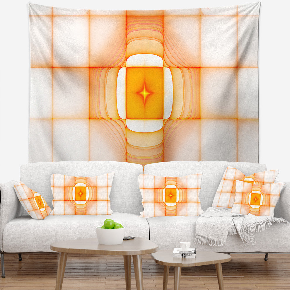 Yellow Thermal Infrared Visor Abstract Wall Tapestry, 60"x50"