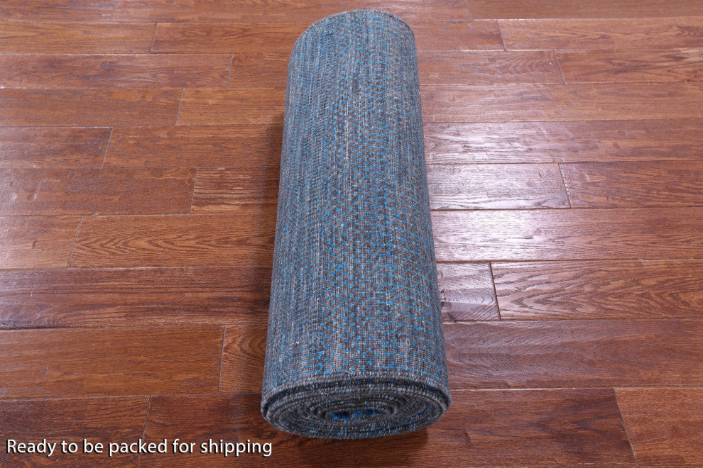 Runner Wool and Silk Super Savannah Gabbeh Handmade Rug 2' 7" X 19' 9" Q8989