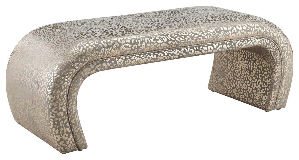 TOV Furniture Kenya Gilded Leopard Bench