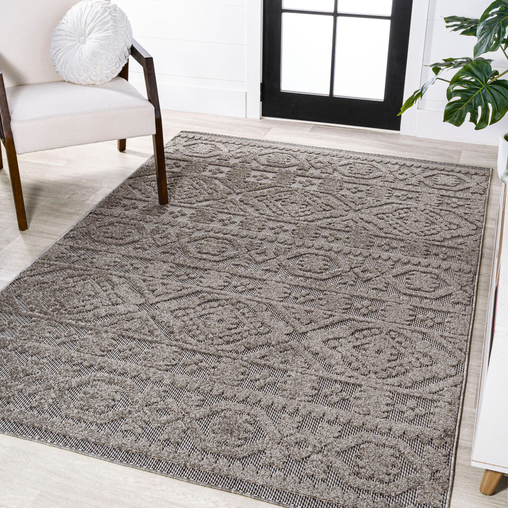 Citta High-Low Pile Mediterranean Tile Indoor/Outdoor Runner Rug