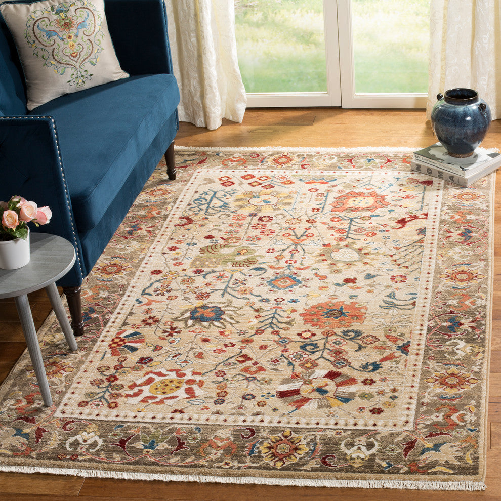 Safavieh Kashan Collection KSN303 Rug, Beige/Taupe, 9' X 12'
