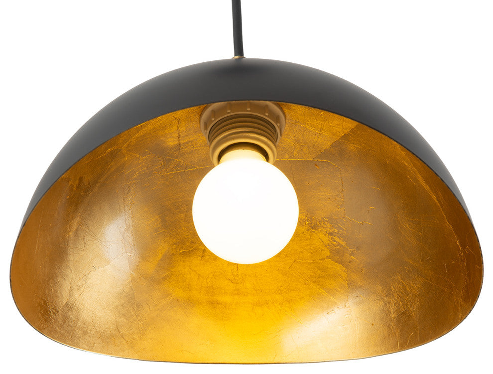 Luna Bella Pendant Light Small, Matte Black, Weathered Brass