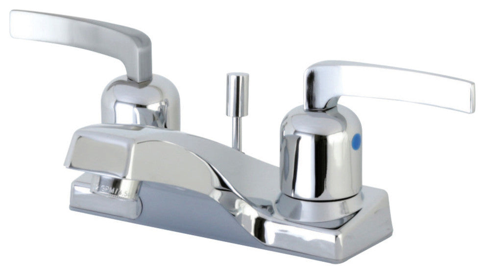 Kingston 4" Centerset Bathroom Faucet w/Plastic Pop-Up, Polished Chrome