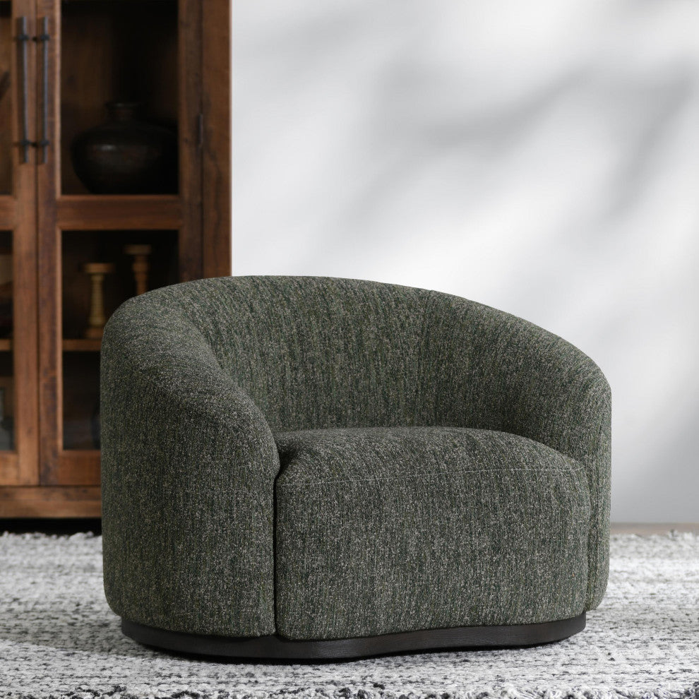 Kosas Home Beverly Boucle Fabric Swivel Accent Chair, Green