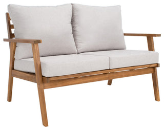 Safavieh Castalia 4Pc Outdoor Living Set, Natural / Light Grey