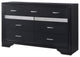 9 Drawers Wooden Dresser With Hide Drawer Design, Black