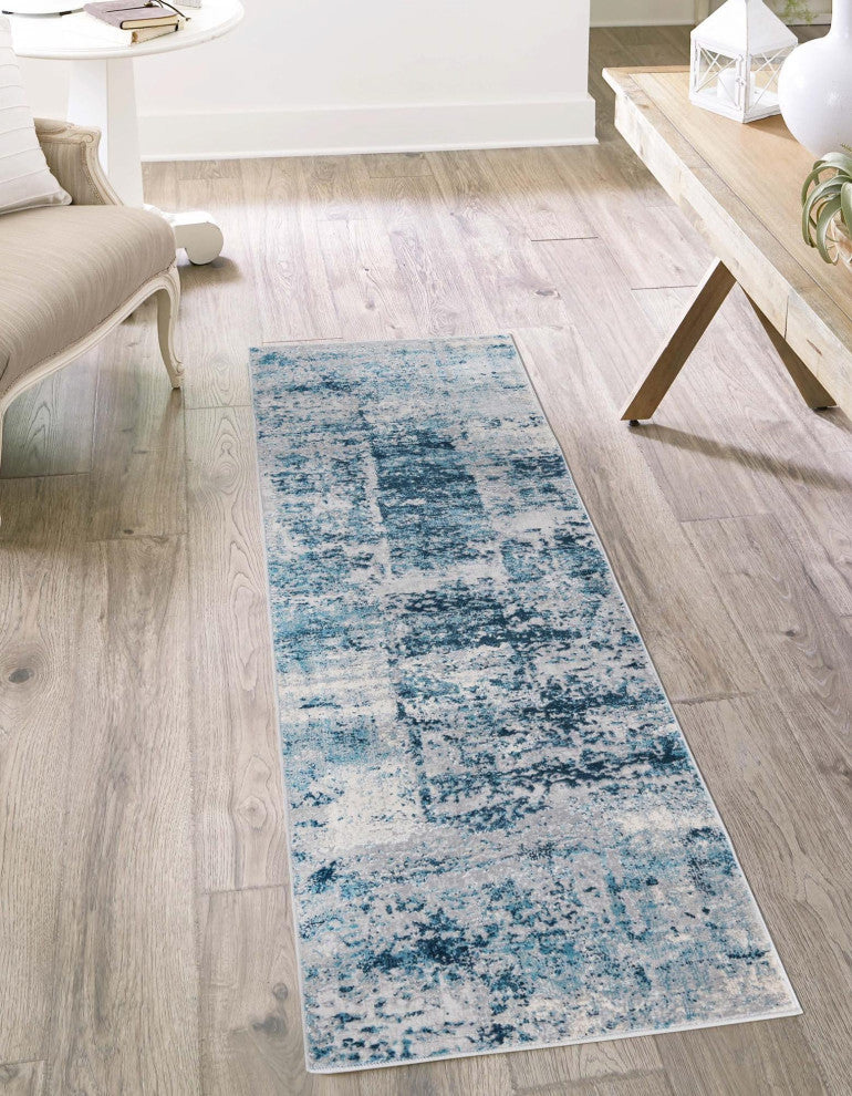 Unique Loom Elizabeth Finsbury Rug, Blue, 2'x8' Runner