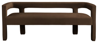 Athena Boucle Fabric Upholstered Bench, Brown, Velvet