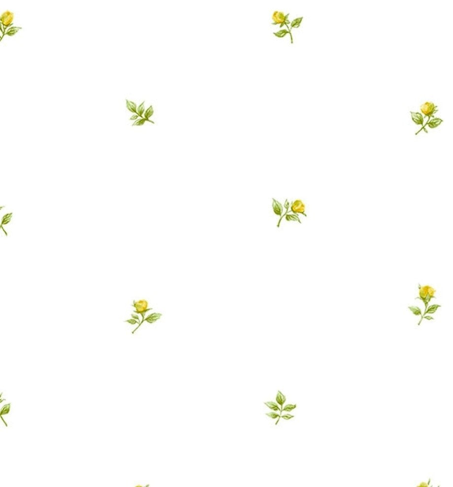 Rose Gardens 2, Romantic Floral Flower White Wallpaper Roll