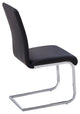 Alison White Modern Chrome Dining Side Chairs, Set of 2, Black