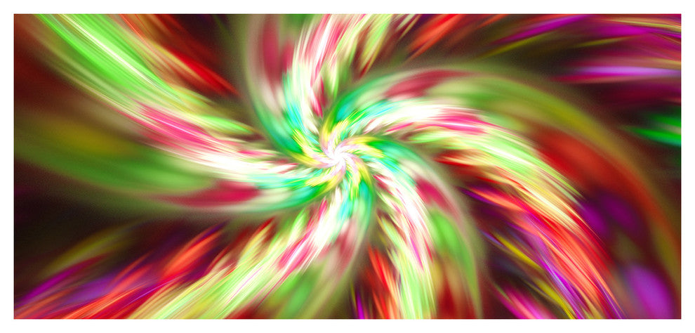 Exotic Multi Color Flower Petal Dance, Large Floral Canvas Art Print, 60"x28"