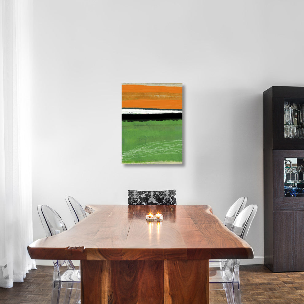 "Orange And Green Abstract 1" Fine Art Print