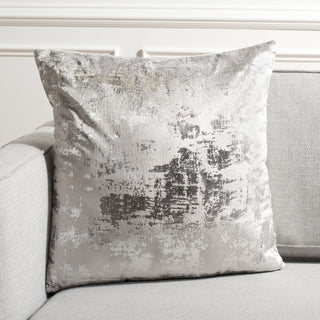 Safavieh Edmee Metallic Pillow, Light Grey/Silver