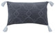 Grey Machine Woven with Tassels Morgan Throw Pillow, 16" x 26"