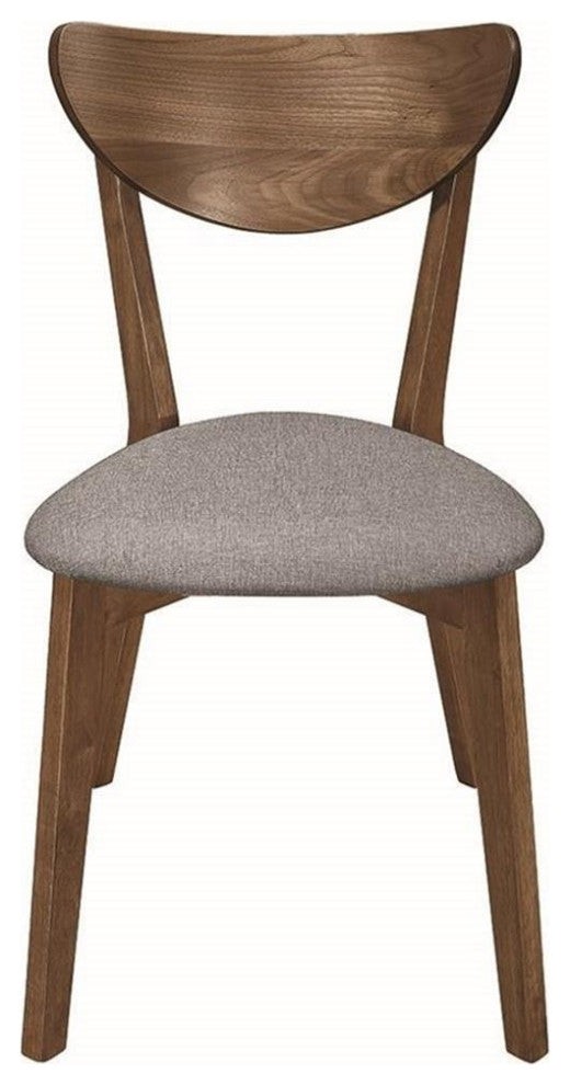 Pemberly Row Dining Side Chair in Natural Walnut and Gray