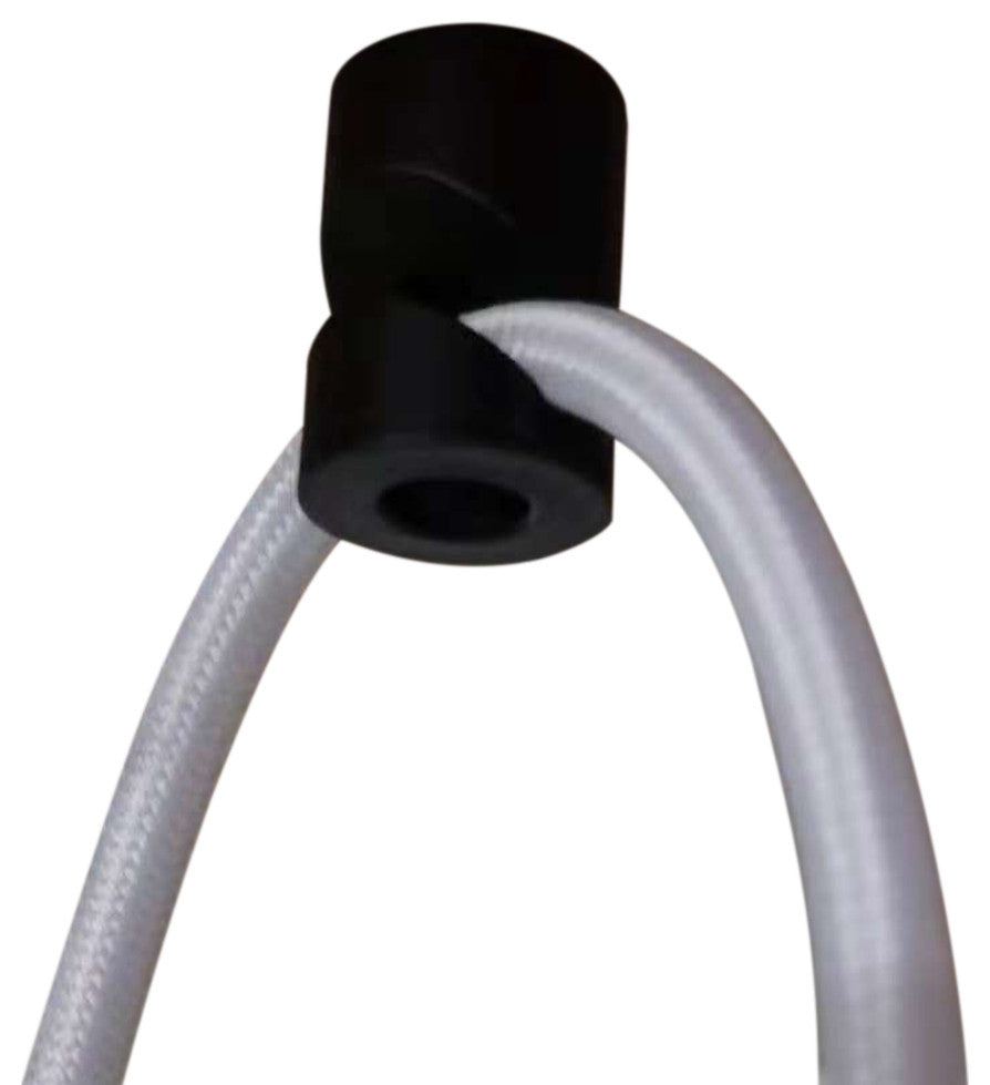 1 Light Swag Plug-In Pendant 14"w Rounded Corner Square Oatmeal Drum Shade, Blac