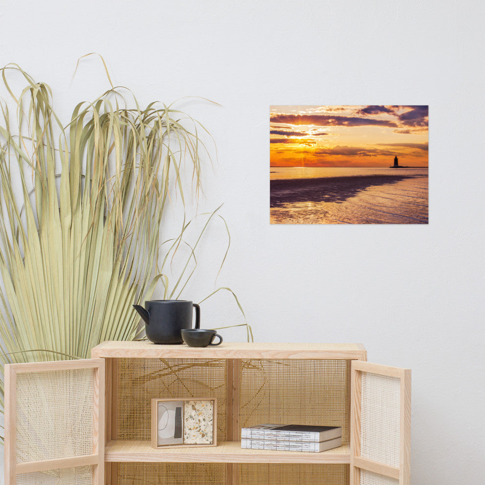 Cape Henlopen Sunset Landscape Photo, Unframed Coastal Wall Art Paper Prints, 18" X 24"