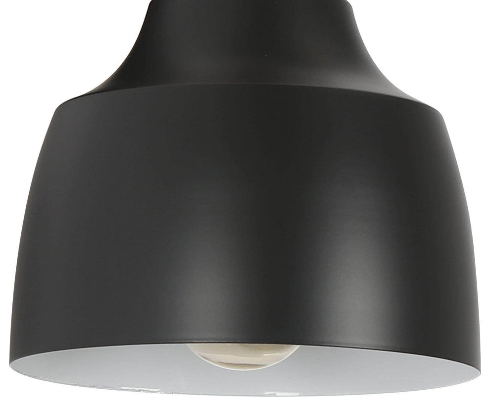LNC 1-Light Matte Black, Metal Dome Vanity Light, 5.5"