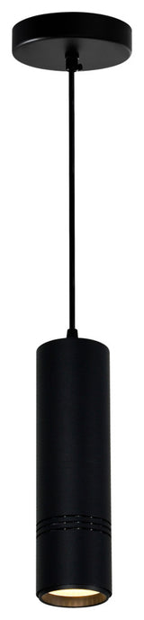 Stowe LED Down Mini Pendant With Black & Wood Finish