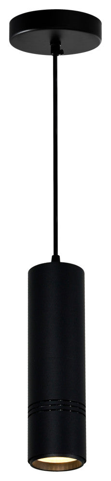 Stowe LED Down Mini Pendant With Black & Wood Finish