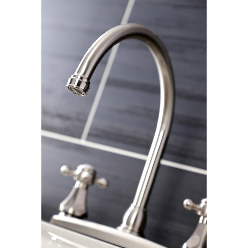 KB4728BXSP Two-Handle Centerset Kitchen Faucet With Side Sprayer, Brushed Nickel
