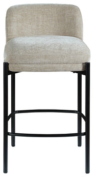 Burton Chenille Fabric Upholstered Stool (Set of 2), Beige