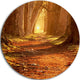 Magic Morning At The Fall Park, Landscape Photo Disc Metal Artwork, 11"