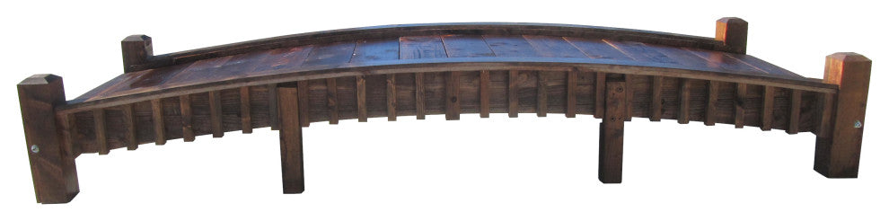 12 ft Commercial Grade Wood Garden Bridge With Low Rails
