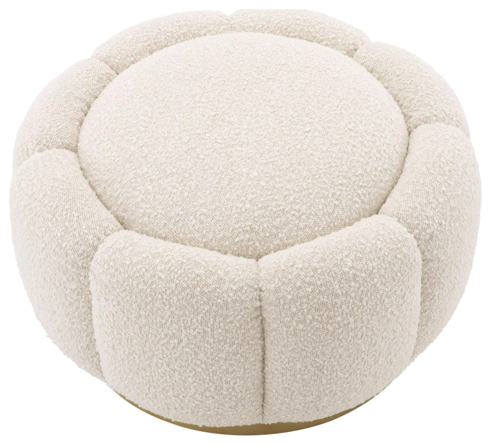 Cream BouclâˆšÂ© Modern Ottoman | Eichholtz Inger