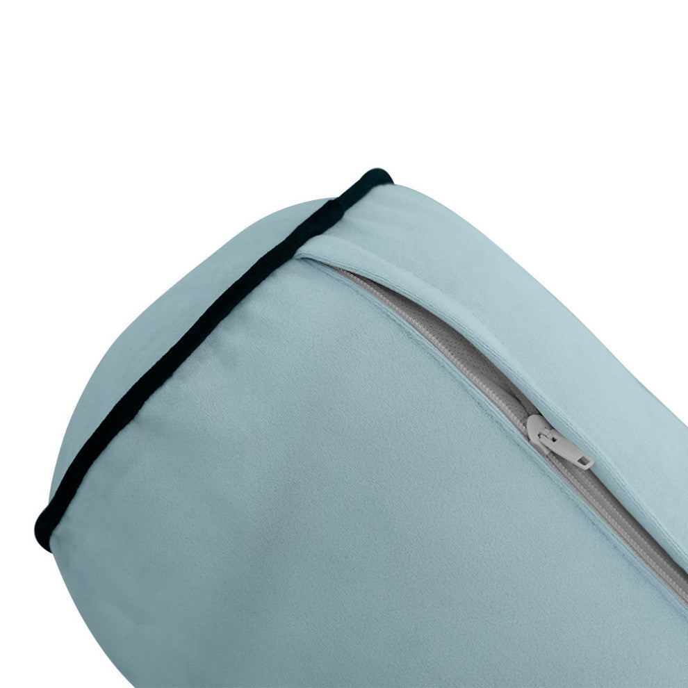 STYLE V6 TwinXL Velvet ContrastPipe Indoor Daybed Bolster Pillow|CoverOnly|AD355