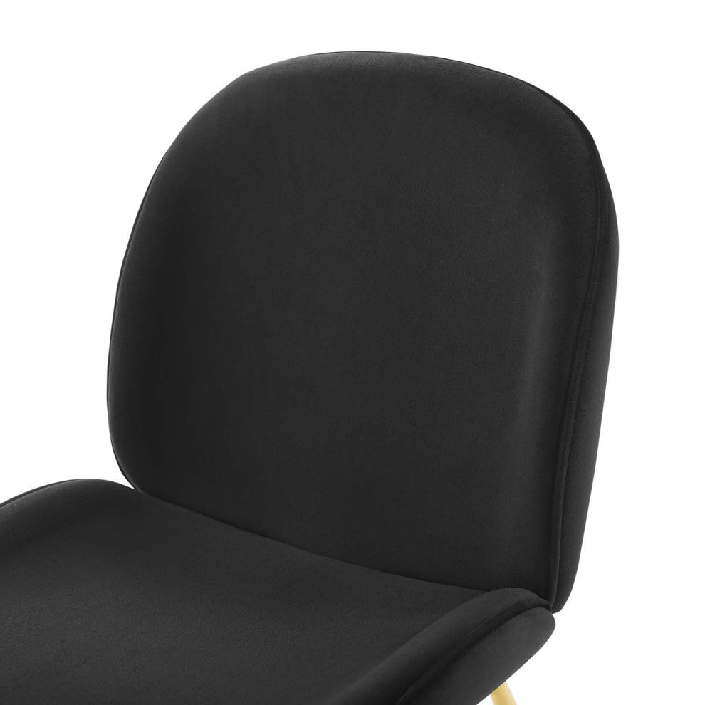 Side Dining Chair, Velvet, Metal, Black, Modern, Bistro Restaurant Hospitality